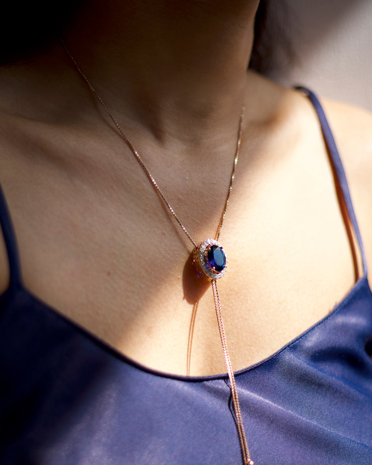 Gemma Necklace - Cobalt Blue